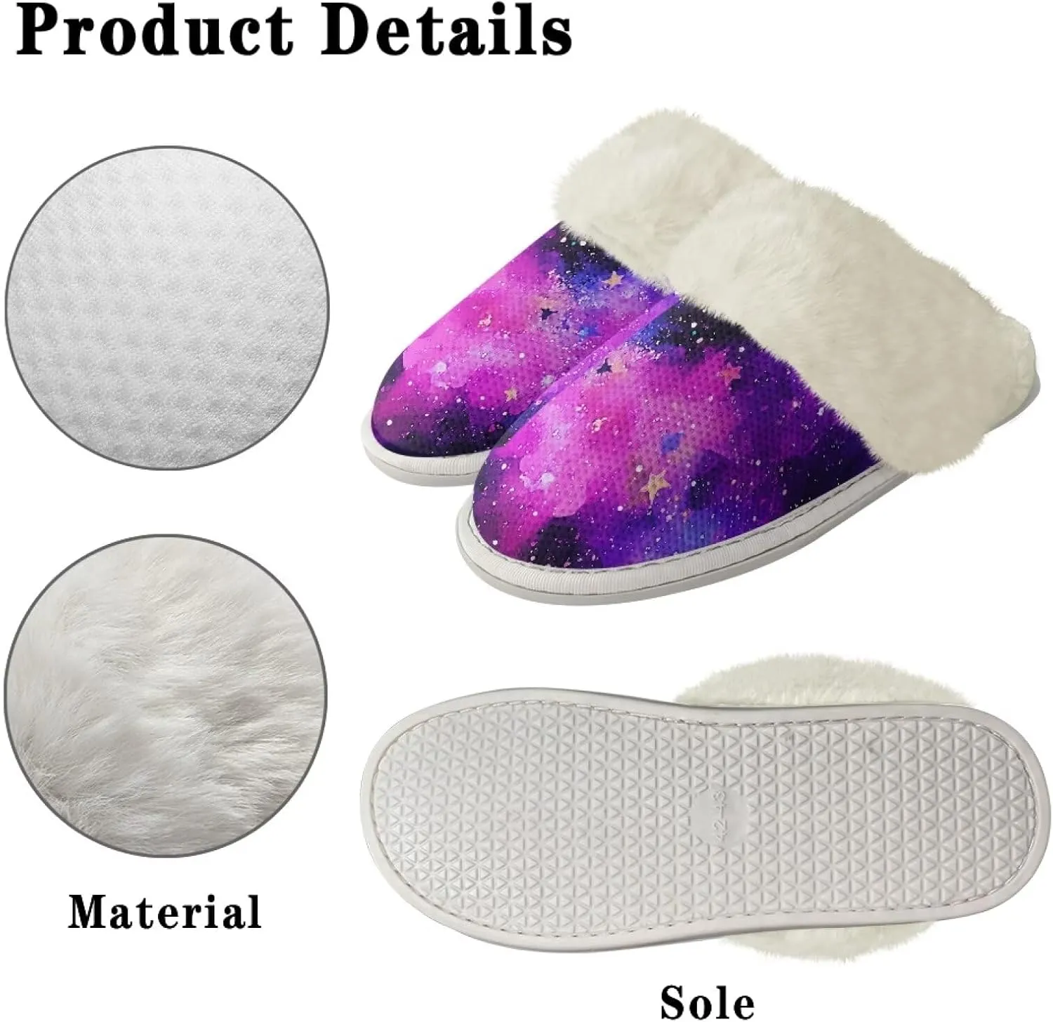 Womens Fur Fuzzy Slippers Faux Fur Lined Bedroom Slipper Lightweight Warm Winter House Shoes Comfortable Indoor and Outdoor Slide Sandals