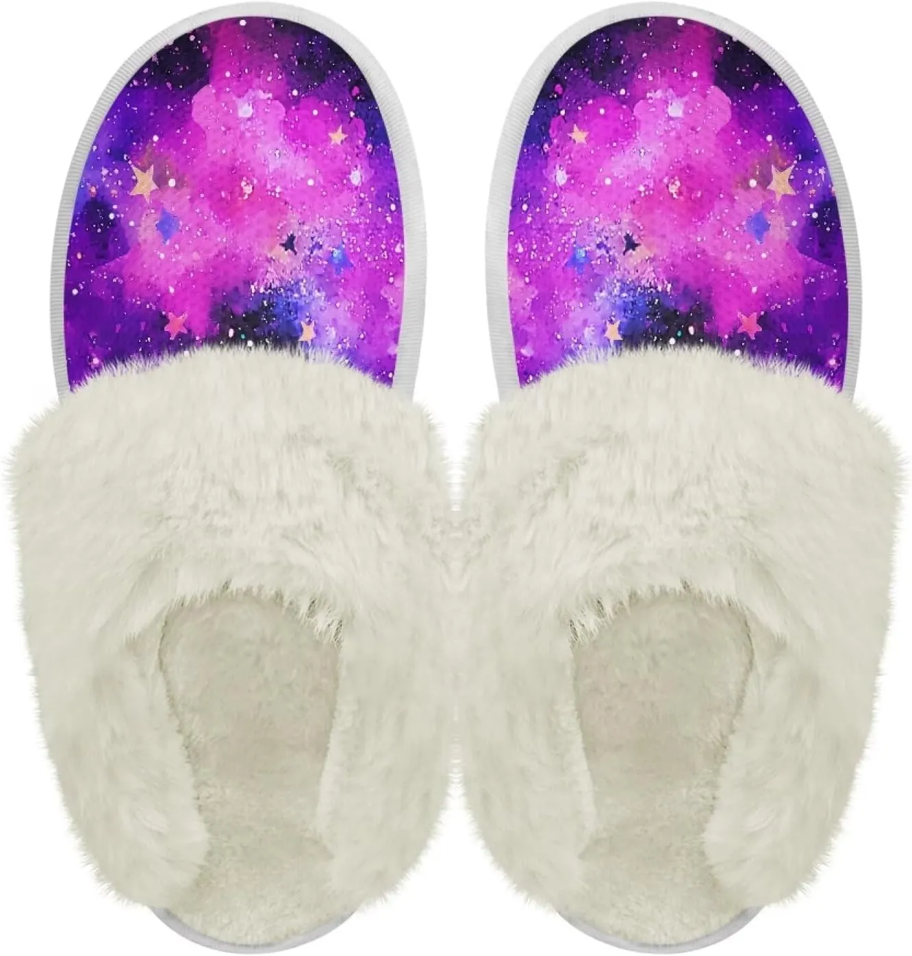 Womens Fur Fuzzy Slippers Faux Fur Lined Bedroom Slipper Lightweight Warm Winter House Shoes Comfortable Indoor and Outdoor Slide Sandals