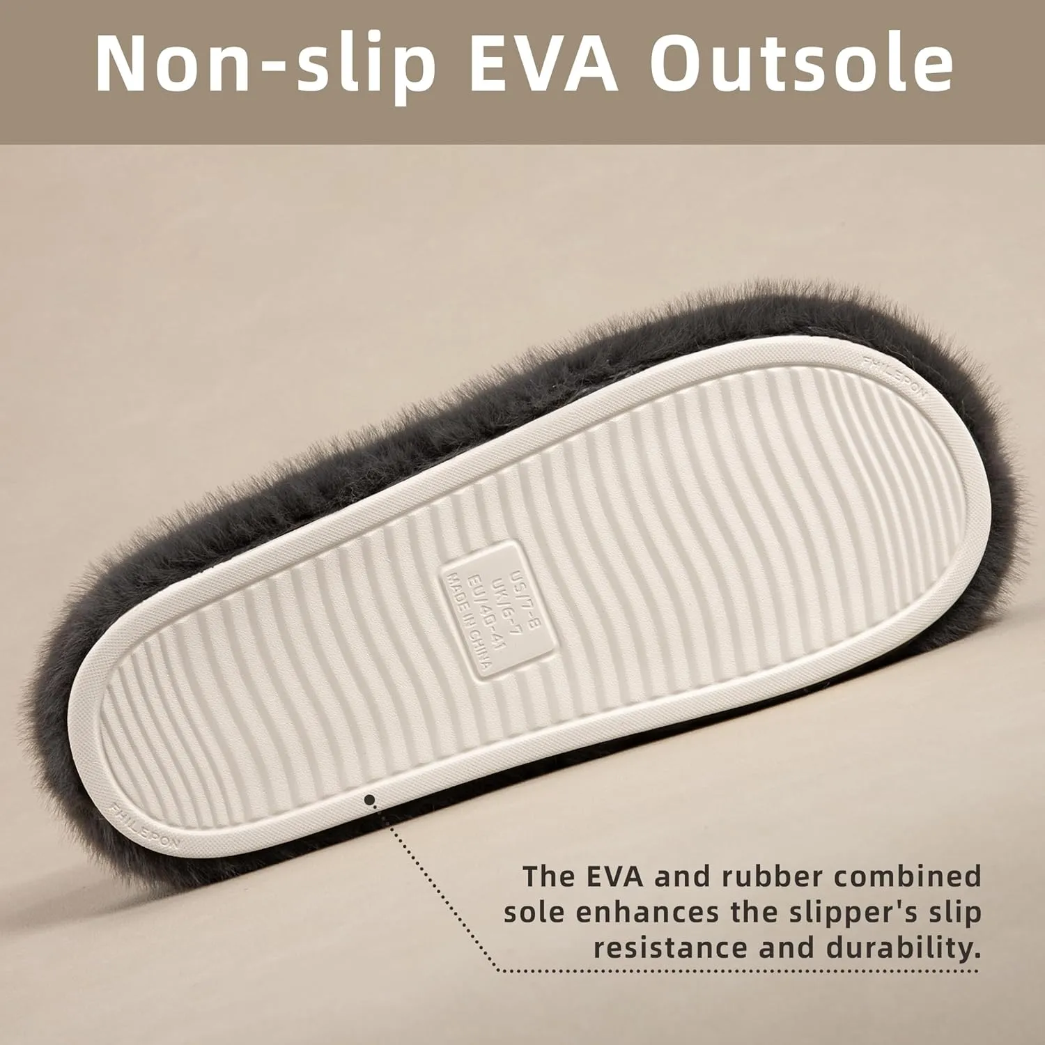 Women's Fuzzy Slippers House Slippers Memory Foam Bedroom Shoes Open Toe, Cross Band