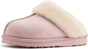 Women's Fuzzy Slippers, Warm and Cozy Slip On Fluffy Winter House Shoes for Women, Comfy Faux Suede Ladies House Slippers Indoor and Outdoor with Memory Foam