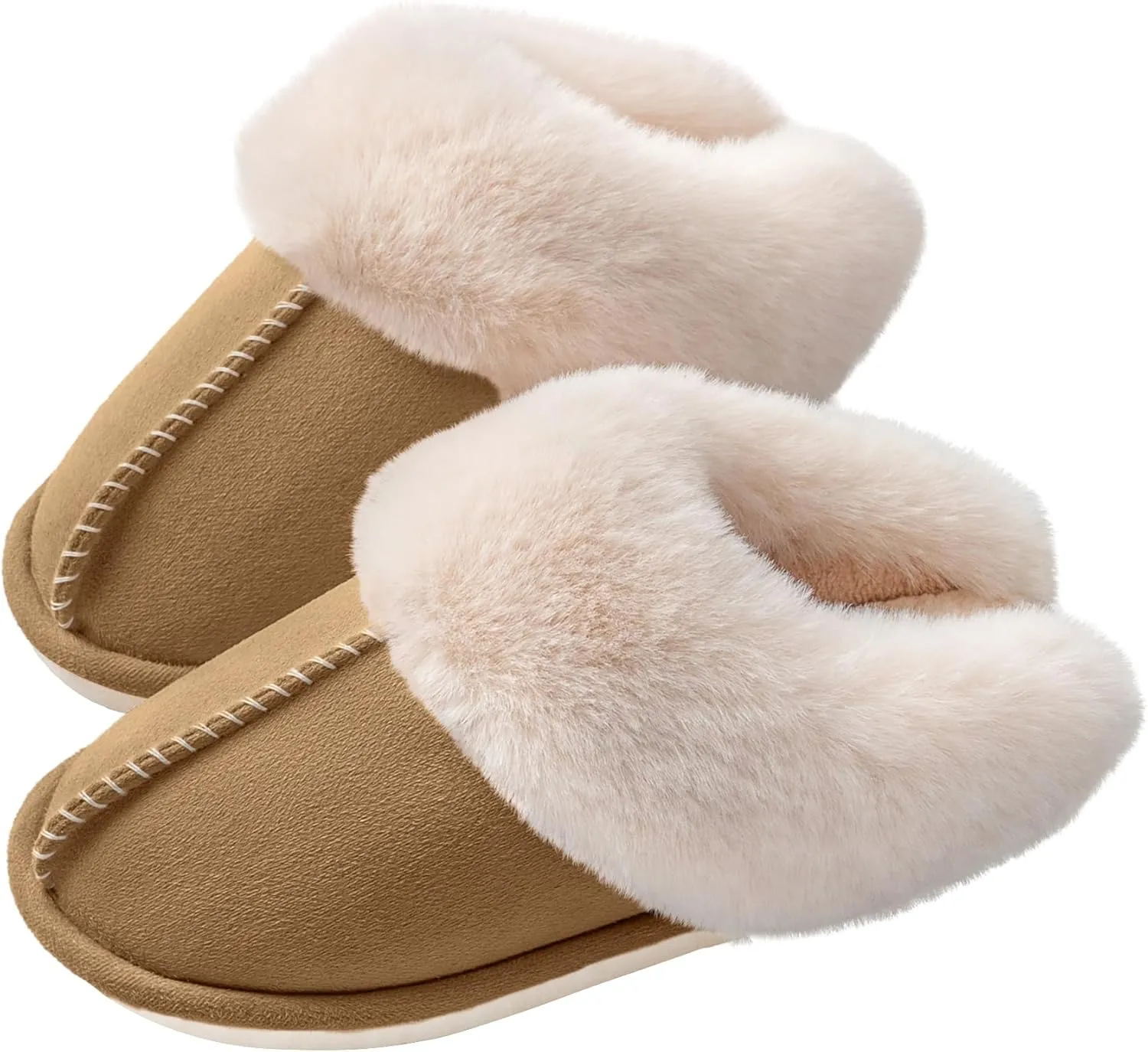 Women's House Slippers Memory Foam Fluffy Soft Slippers, Slip on Winter Warm Shoes for Women