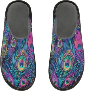 Women's Mens Cute Pattern Chic Cosy Slip-On Slippers,Casual Linning Breathable Memory Foam Scuff Winter House Bedroom Shoes Gift for Unisex Indoor/Outdoor Size 4-11