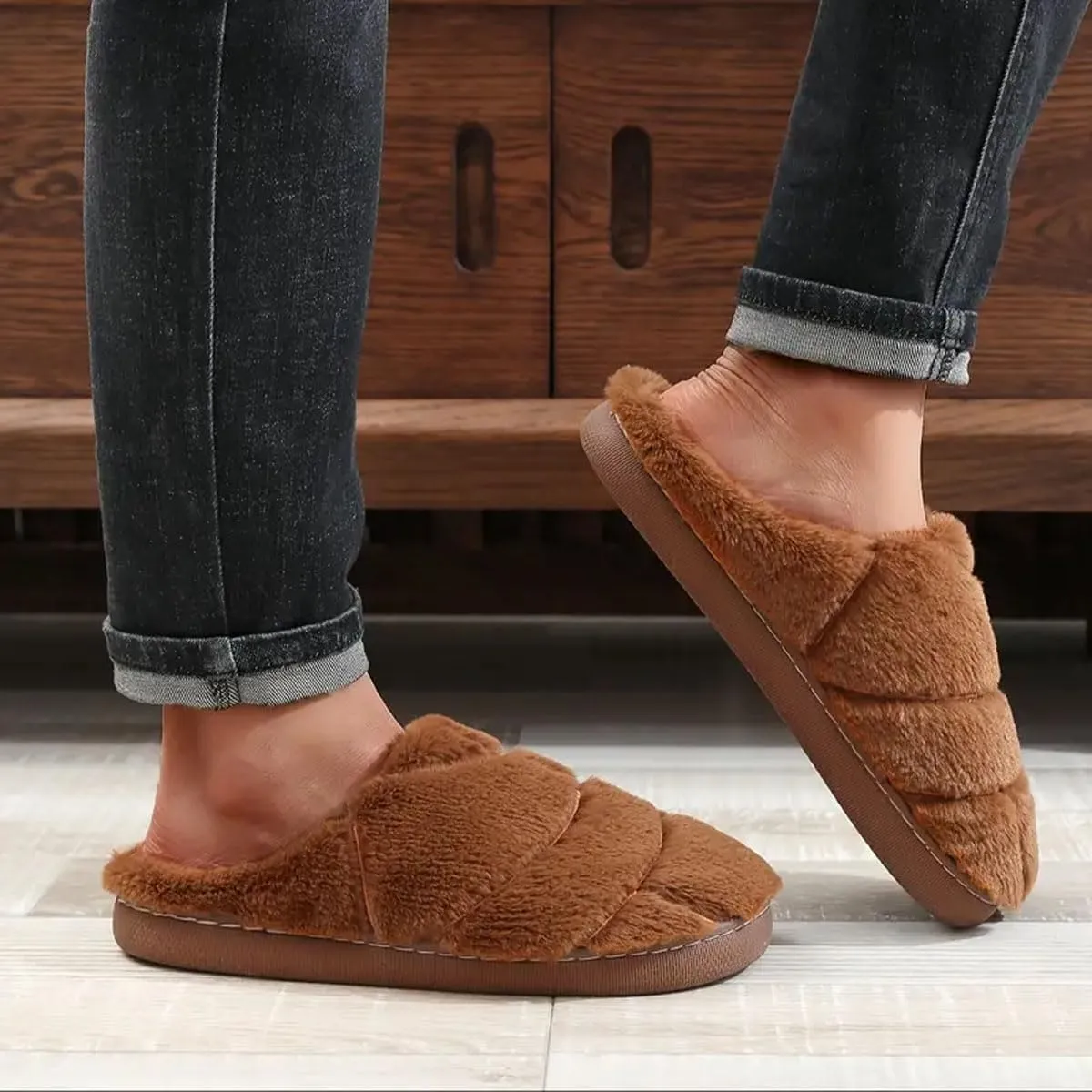 Womens Mens Dachshund Slippers Cute Dog Cartoon Bow Slippers Fuzzy Warm Plush Couple House Shoes