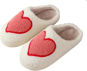 Women's Men's Retro Leopard Print Smiley Slippers Lightning Bolt Memory Foam Soft Plush Warm Non-Slip Home Shoes