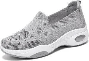Women'S Mesh Slip-On Orthopedic Sneakers Lightweight Breathable with Arch Support Air Cushion Wedge Yaoyao Shoes for Diabetes Arthritis Nurse Walking Shoes