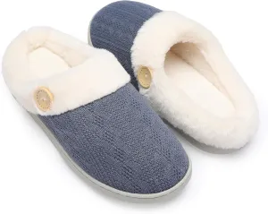 Womens Slipper Comfy Memory Foam House Slippers Warm Plush Bedroom Shoes with Faux Fur Lining Indoor Outdoor Slippers