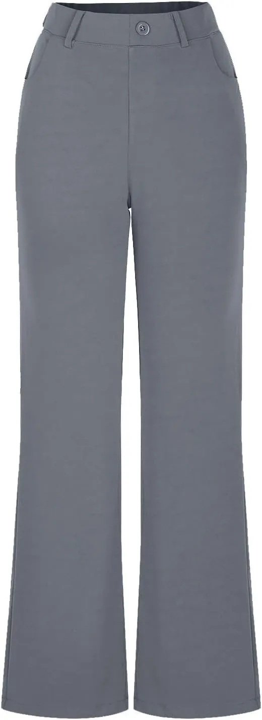 Work Pants Women Business Casual Dress Pants Bootcut Trousers Pants with Pockets Ladies High Waisted Pants
