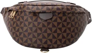 Xehuro Belt Bag for Women Fanny Pack Chest Bag Daypack Bum Bag Checkered Bag Multi Color (Brown)