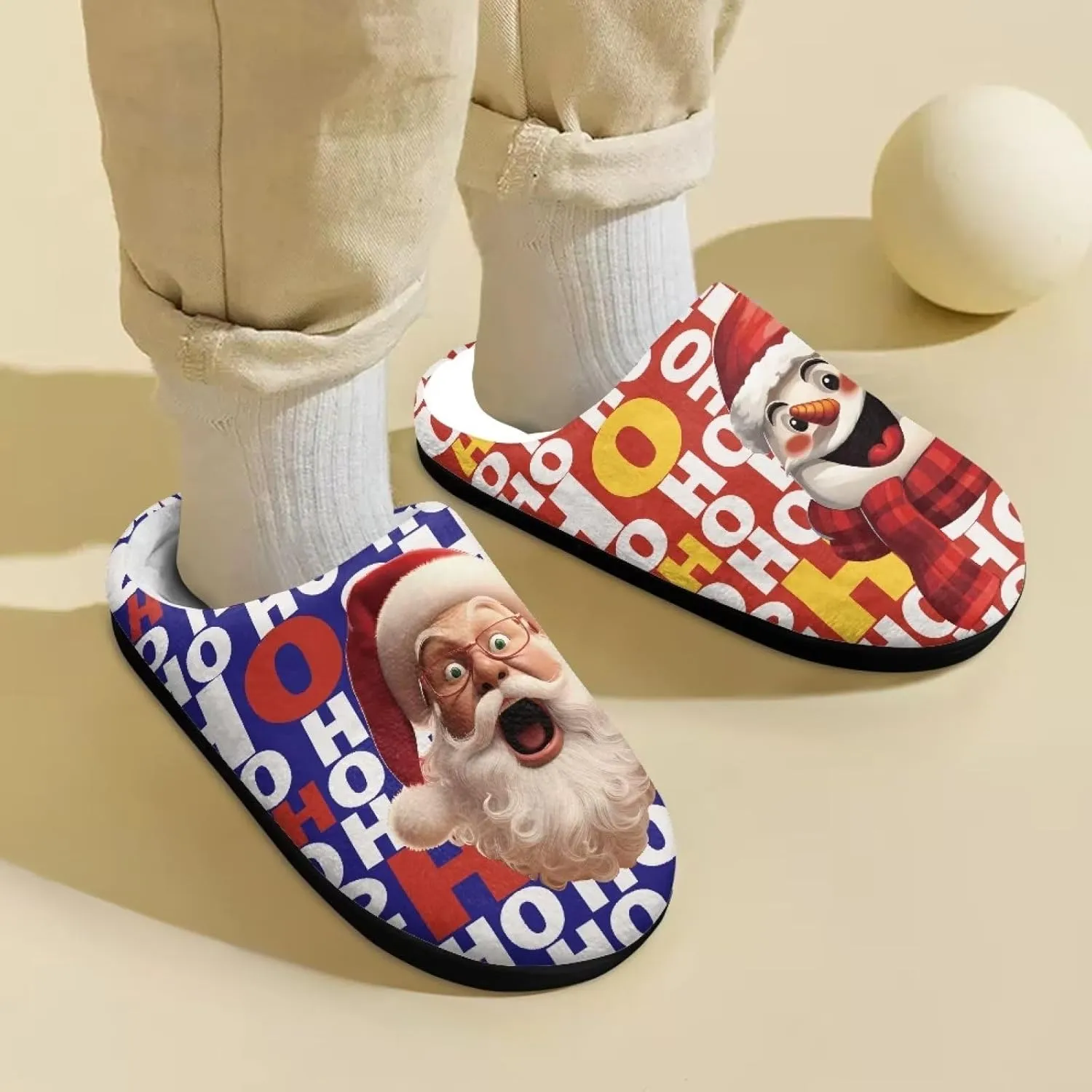 Xpyiqun Christmas Slippers Kids House Shoes Size 9-14.5 Home Slipper Fuzzy Warm Winter Shoe