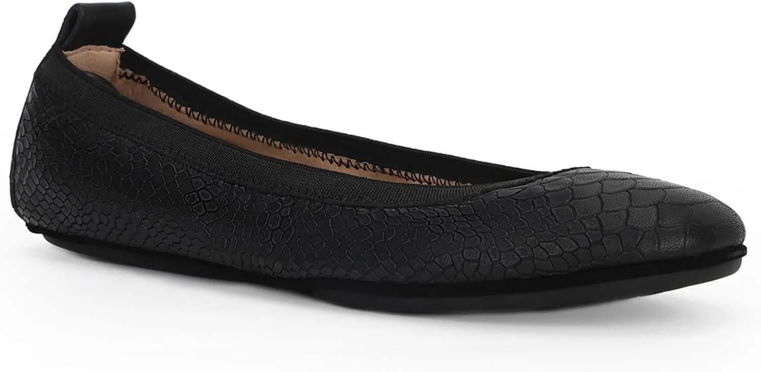 Yosi Samra Samara Women's Leather Metallic Foldable Ballet Flat
