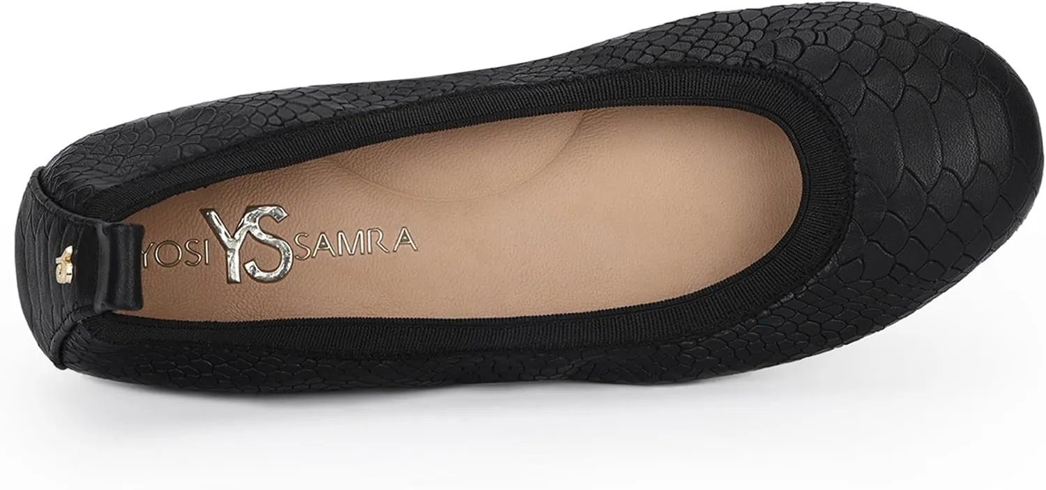 Yosi Samra Samara Women's Leather Metallic Foldable Ballet Flat