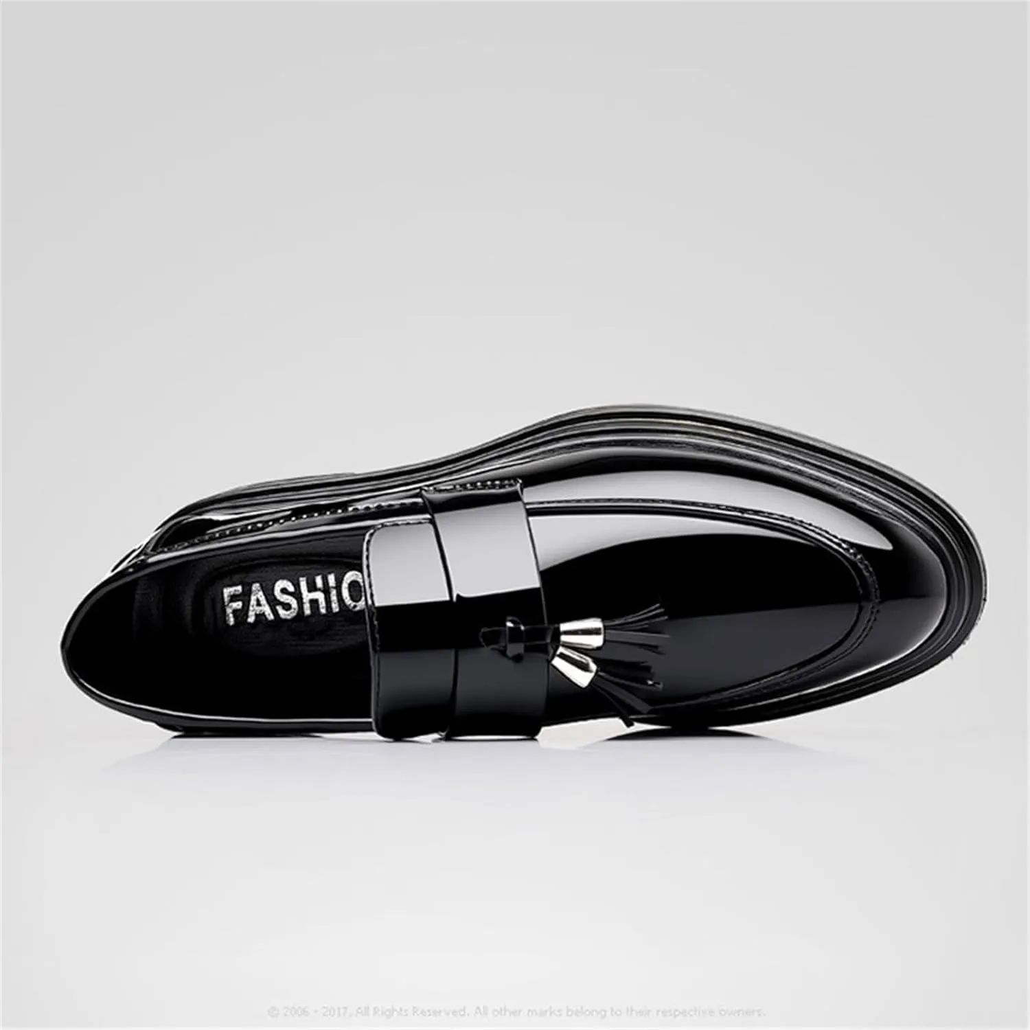 Yuizko Men's Patent Leather Slip-On Tassel Dress Loafers Casual Non-Slip Lightweight Penny Formal Shoes Fashion Business Party Wedding Prom Leather Shoes