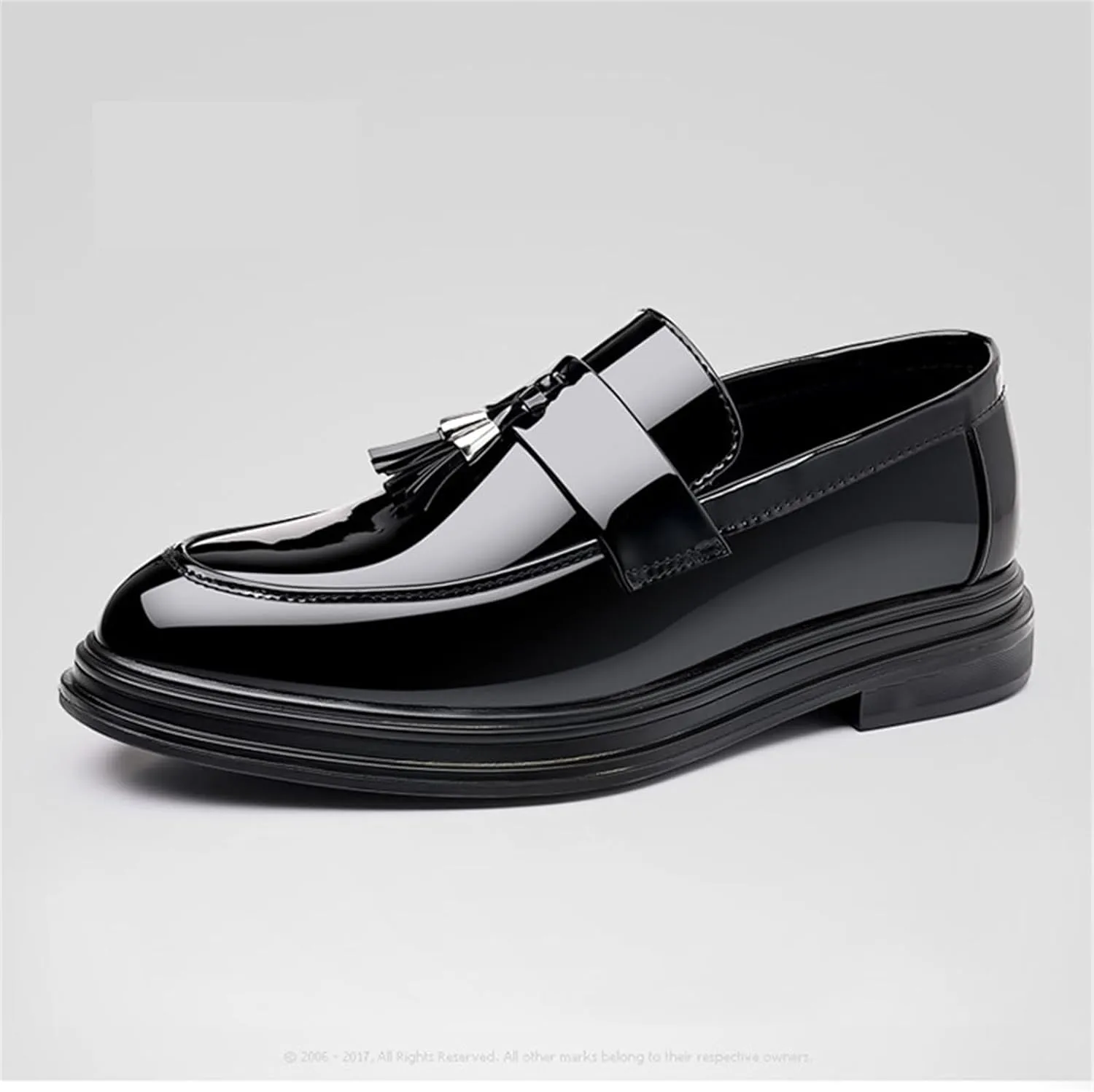 Yuizko Men's Patent Leather Slip-On Tassel Dress Loafers Casual Non-Slip Lightweight Penny Formal Shoes Fashion Business Party Wedding Prom Leather Shoes