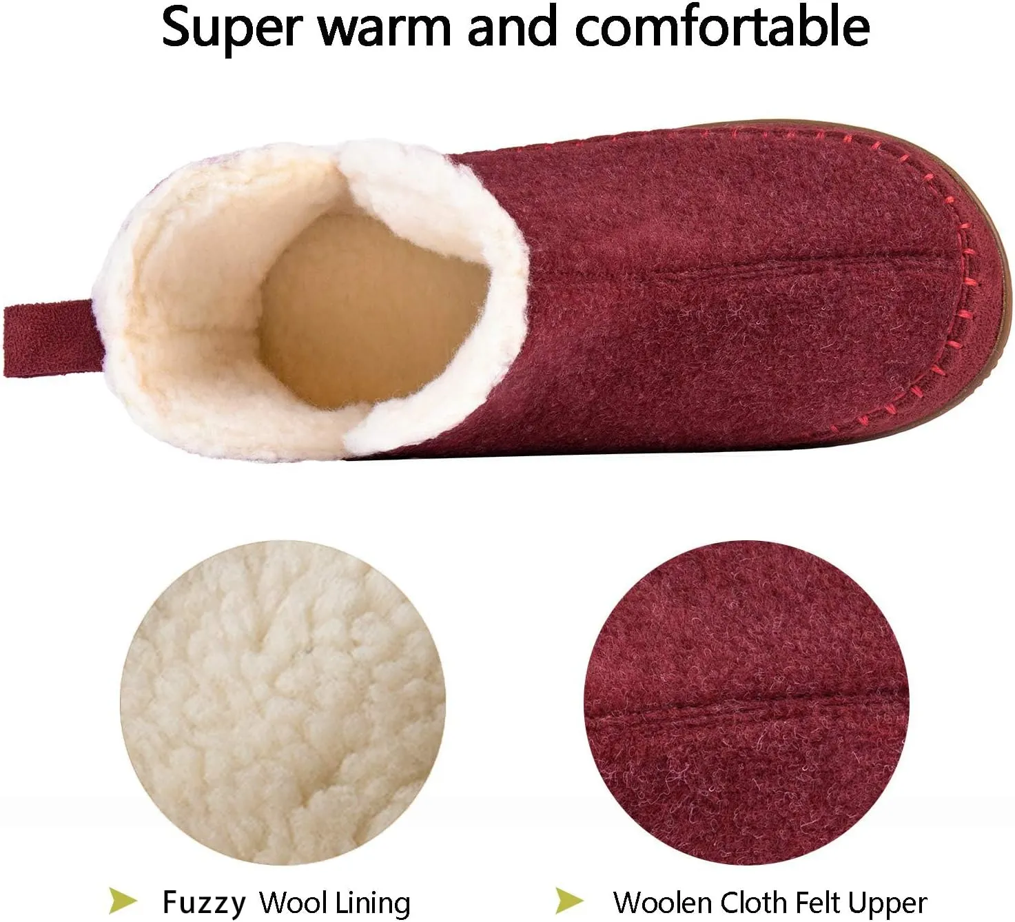 Zizor Women's Moccasin Bootie Slippers with Cosy Memory Foam, Ladies' Toasty Slip on House Shoes with Hard Outdoor Indoor Rubber Sole